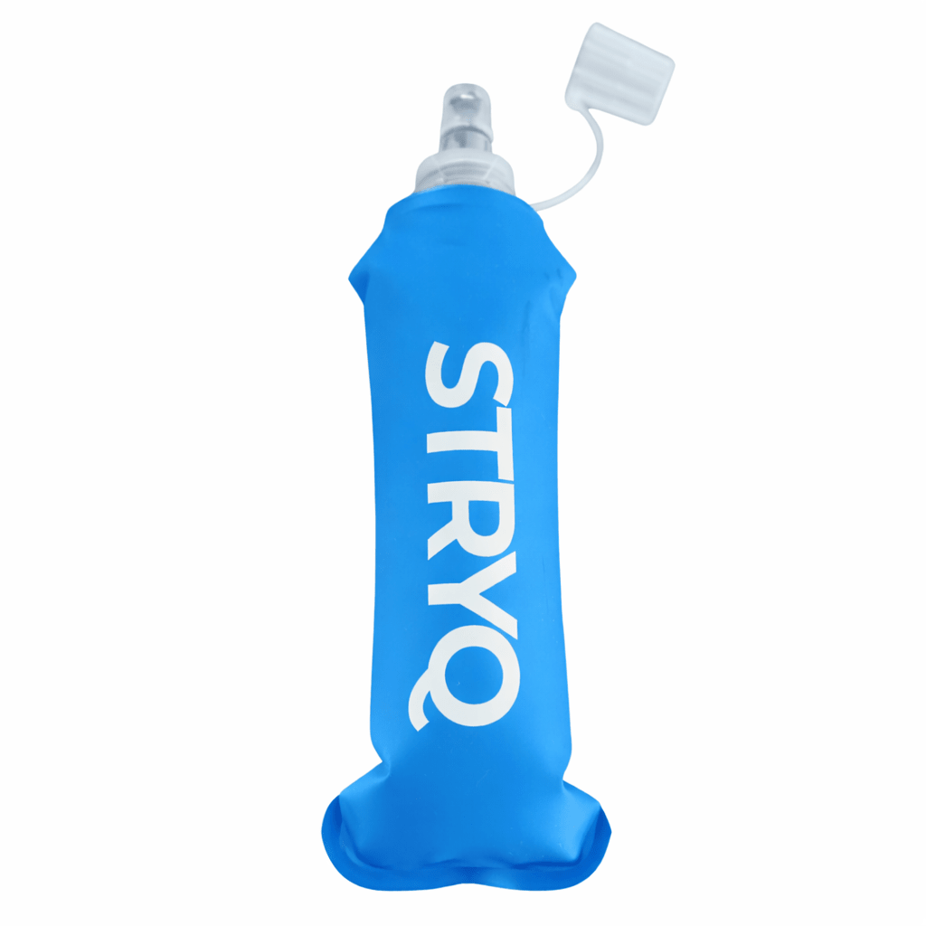 STRYQ blue 500ml soft flask collapsible running water bottle