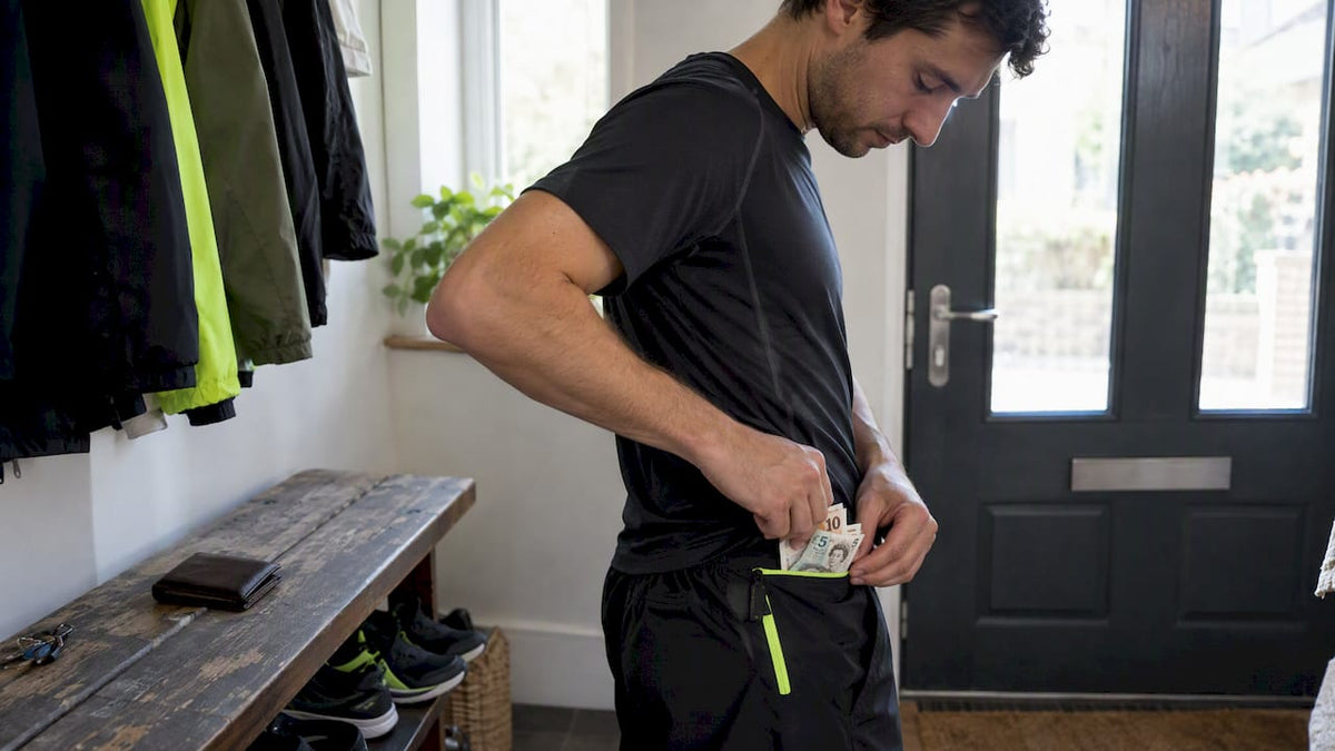 Runner packs cash into a secure pocket