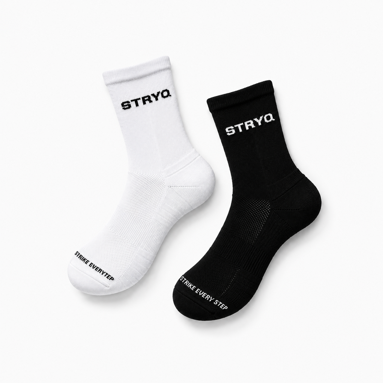 Runner wearing stryq running socks white
