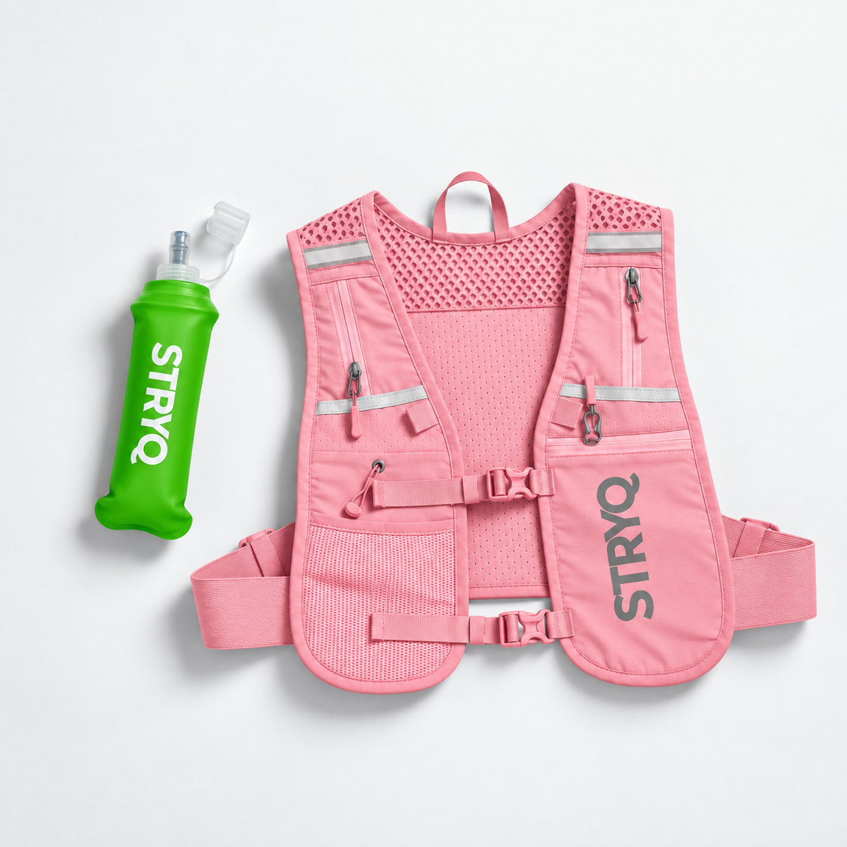 Pink with green
