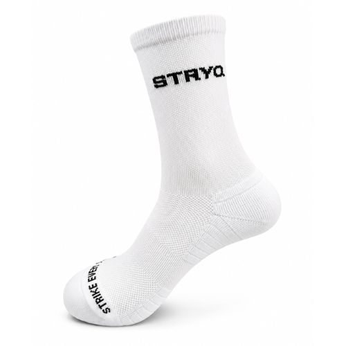 STRYQ White Running Socks | Cushioned Running Socks with Arch Support