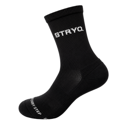 STRYQ Black Running Socks | Cushioned Running Socks with Arch Support