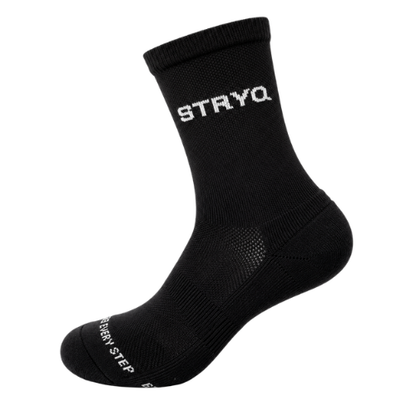 STRYQ Black Running Socks | Cushioned Running Socks with Arch Support