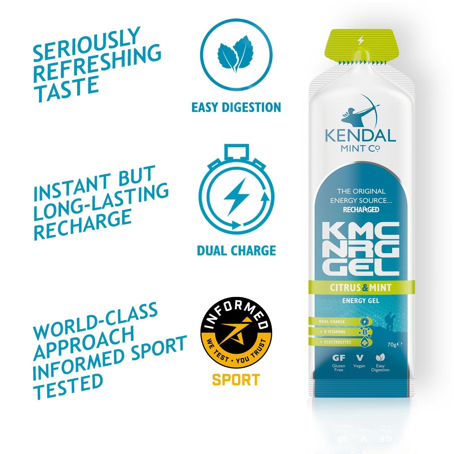 Kendal Mint Co Running Gel Citrus & Mint Energy Gel 70g - STRYQ