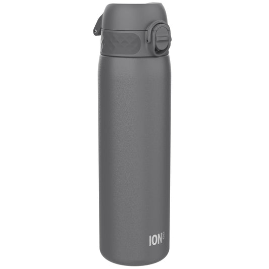 Leak Proof Slim Water Bottle, Stainless Steel, Grey, 600ml (20oz) - STRYQ