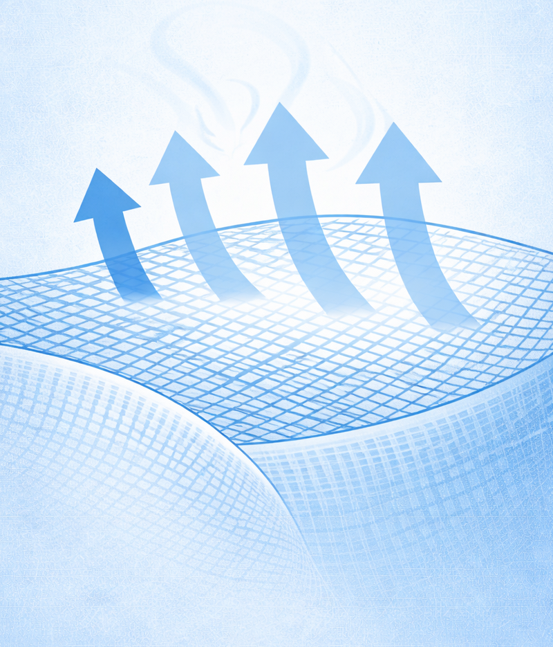 breathable mesh zones