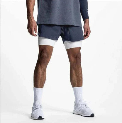 Men 2 in 1 Fitness Shorts With Towel Loop - STRYQ