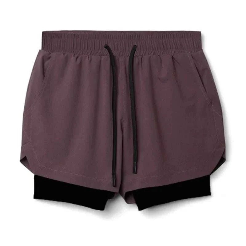 Men 2 in 1 Fitness Shorts With Towel Loop - STRYQ