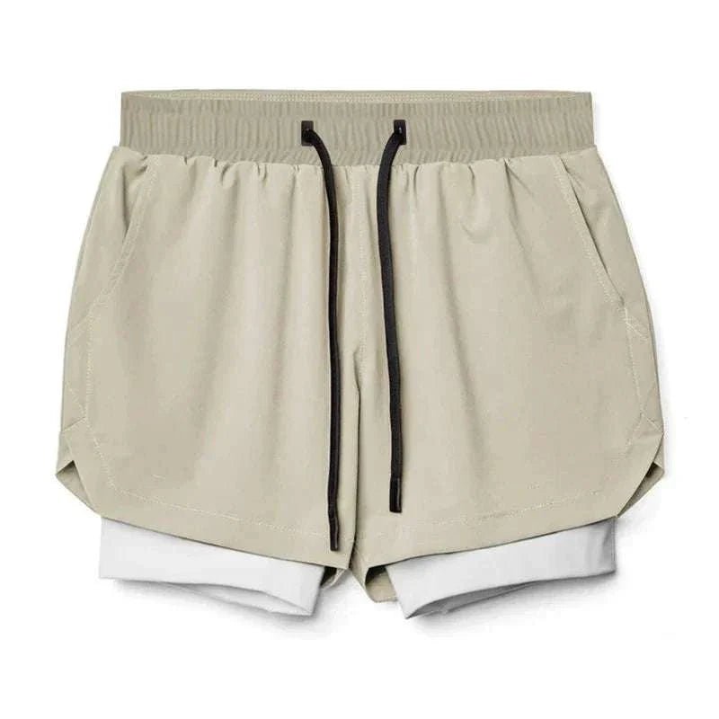 Men 2 in 1 Fitness Shorts With Towel Loop - STRYQ