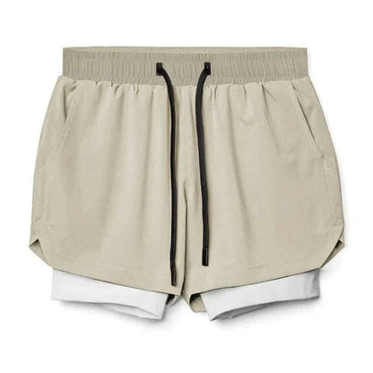 Men 2 in 1 Fitness Shorts With Towel Loop - STRYQ
