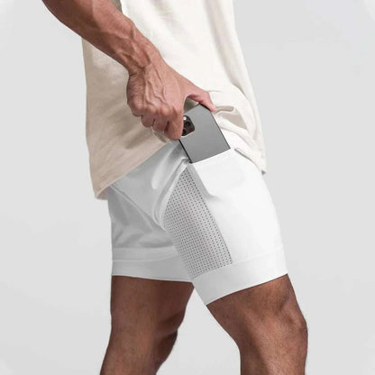 Men 2 in 1 Fitness Shorts With Towel Loop - STRYQ