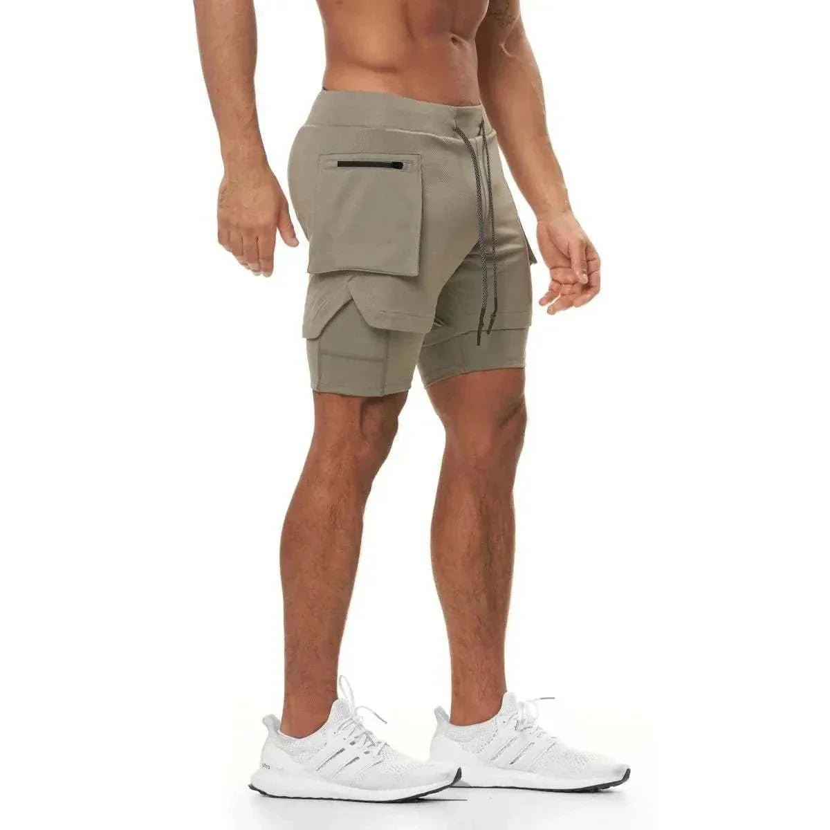Men 2 in 1 Running Training Joggers Gym Shorts With Phone Pocket - STRYQ