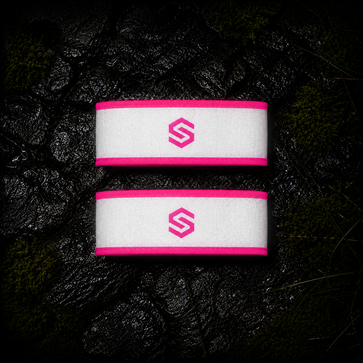 STRYQ reflective running vest and two reflective bands