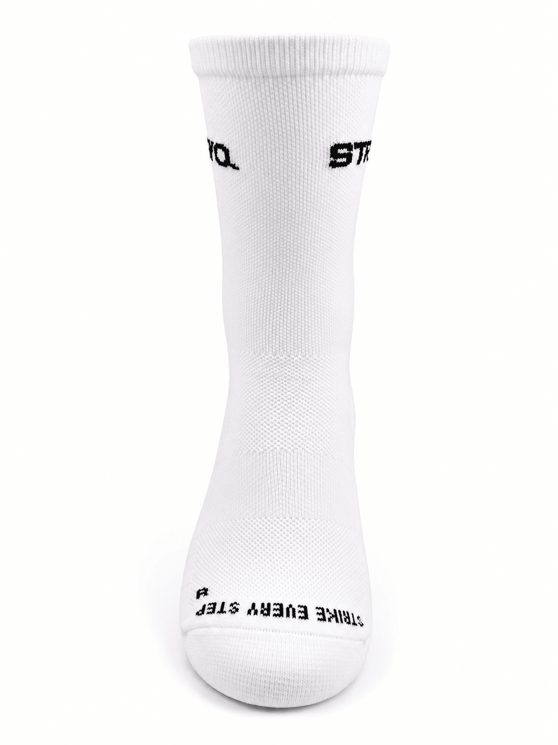 STRYQ white running socks with arch support and cushioning