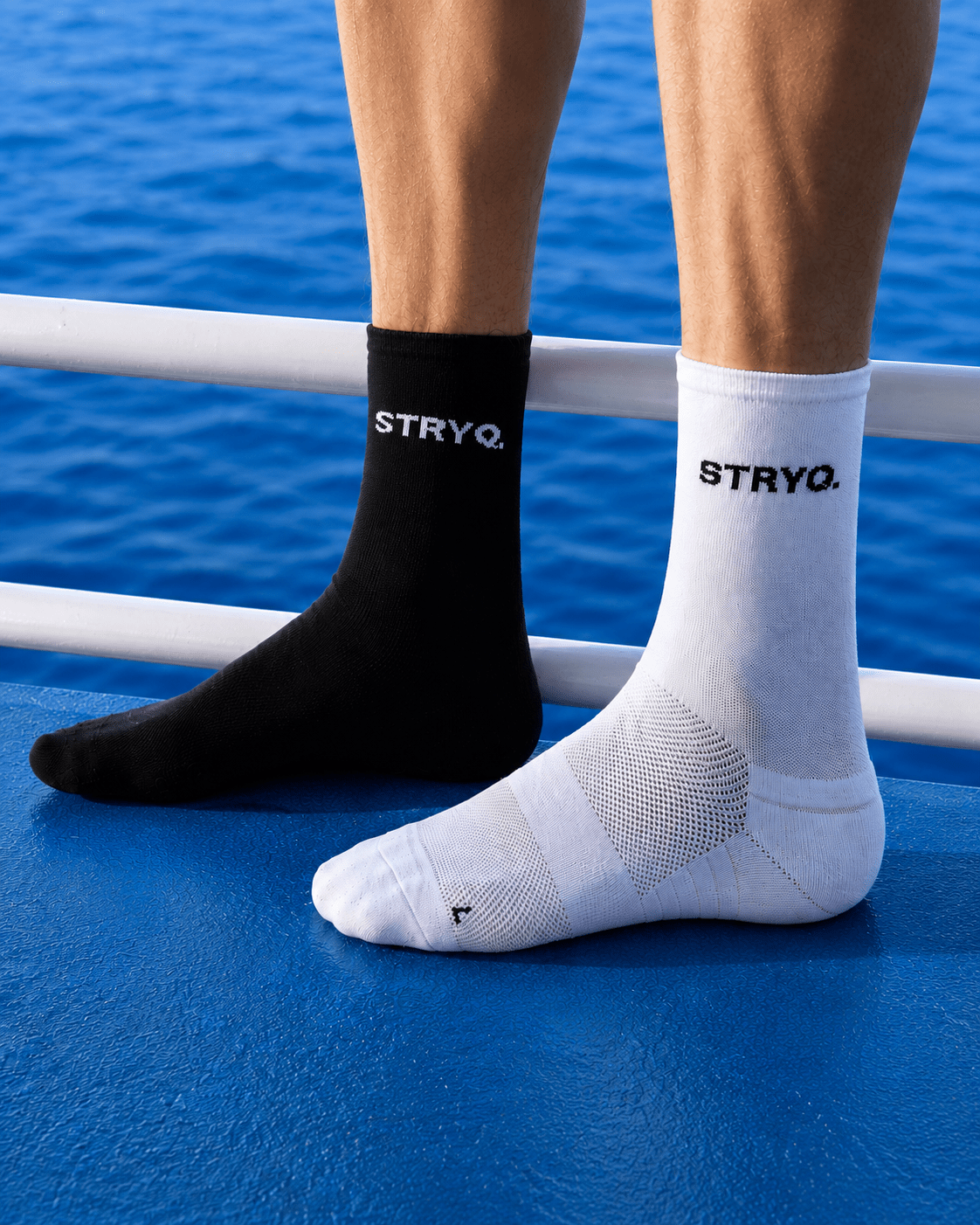 STRYQ sock development showing cushioning mesh and supportive construction